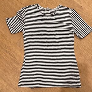 Zara Black and White Striped Top